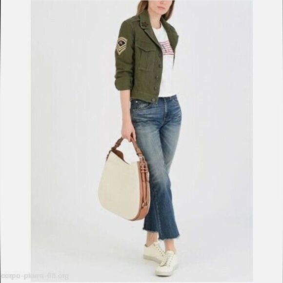 Polo Ralph Lauren Cropped Military Jacket Olive Drab Green Women’s S/P - Picture 1 of 7